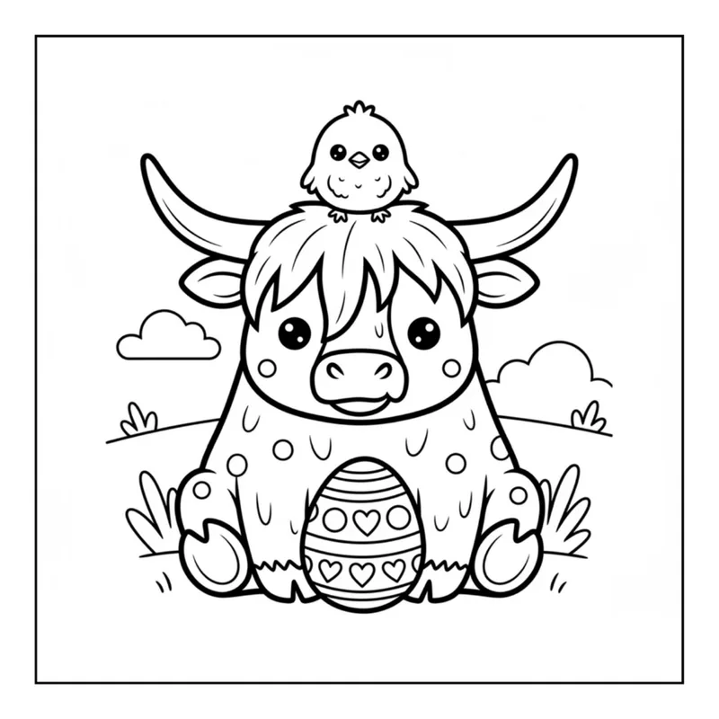 Sample interior page 2 from Highland Cow Easter