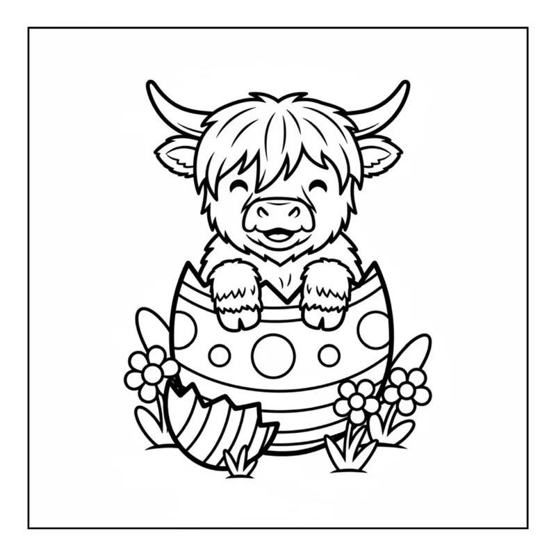 Sample interior page 3 from Highland Cow Easter