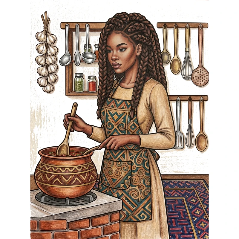Colored example page from Mara at Home